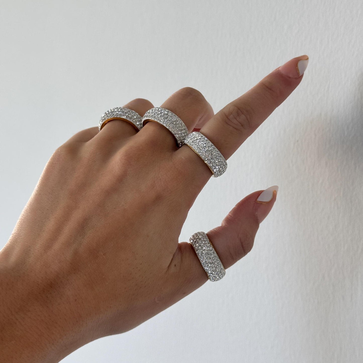 Stackable Pave Dome Ring, sparkle dome ring, chunky gold stacking ring, gold dome ring, thick statement ring, sparkly wide band dome ring