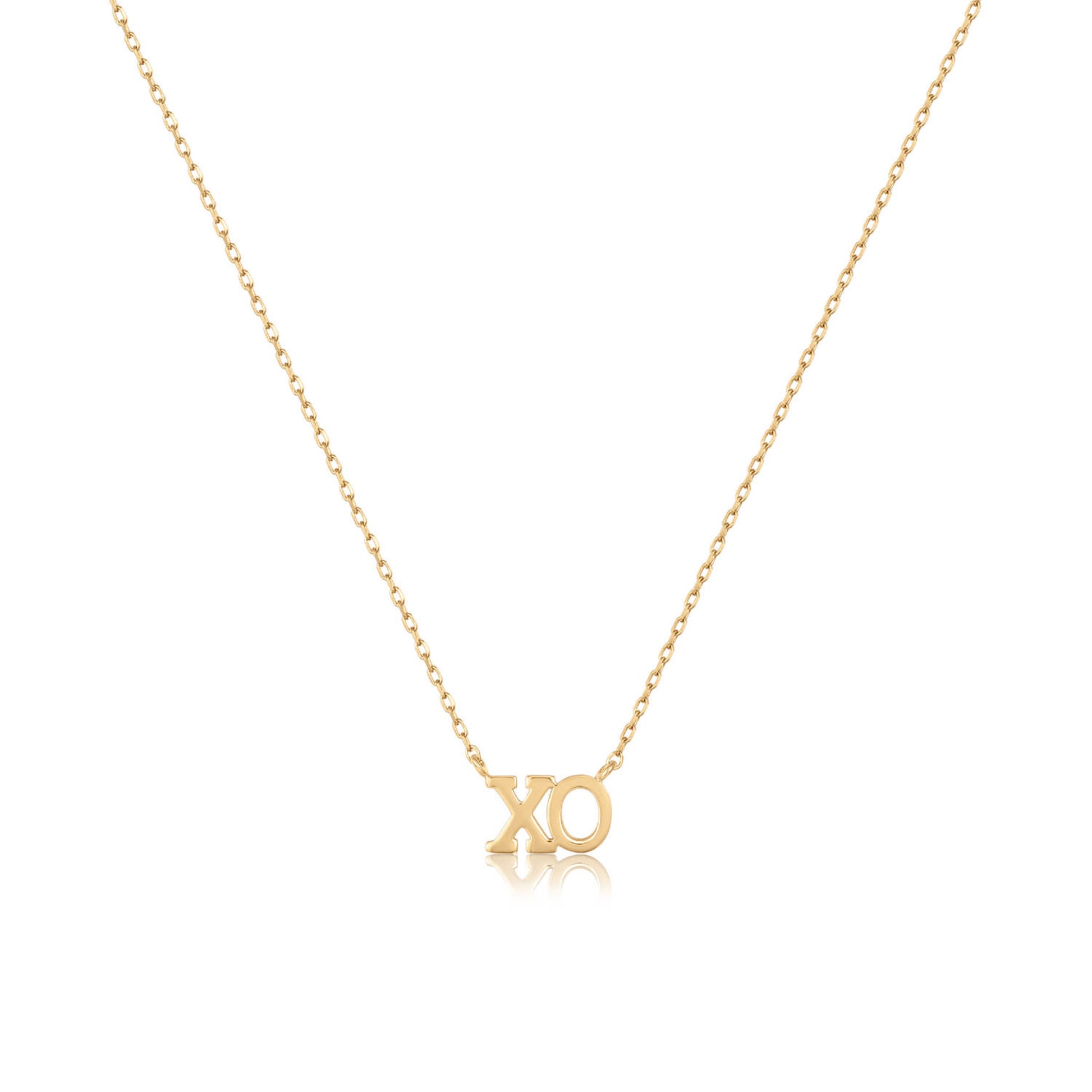 XO necklace, hugs and kisses, gift for her, dainty gold necklace