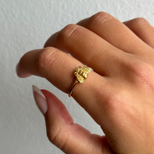 Gold bee ring, gold ring for her, bumblebee ring, animal ring, gift for sister, dainty ring, thin dainty ring, gold tiny dainty minimal ring