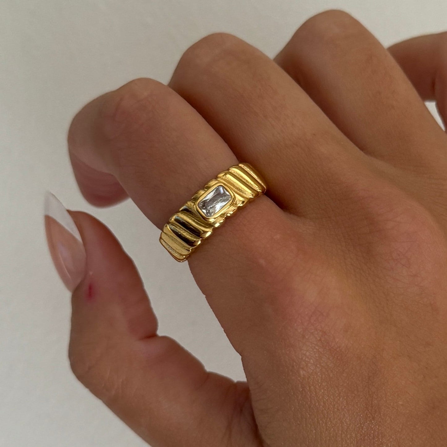 Gold Statement Ring, ribbed gold ring, thick dome ring, gold filled ring, stackable minimalist ring, mom gifts for her ring anniversary gift