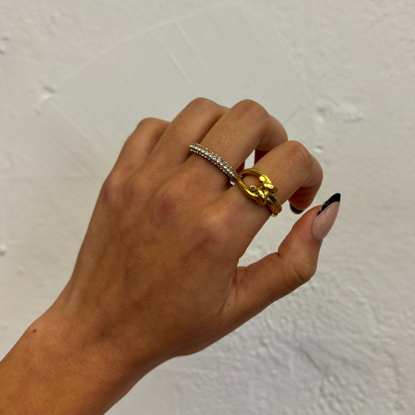 Gold chain ring for women, gold filled chain ring, knot statement ring, minimalist statement ring, chunky gold ring, thick gold ring for her