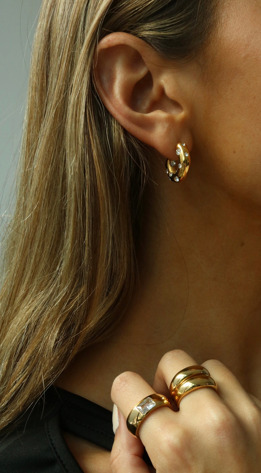 Lexie Gold Studded Hoops