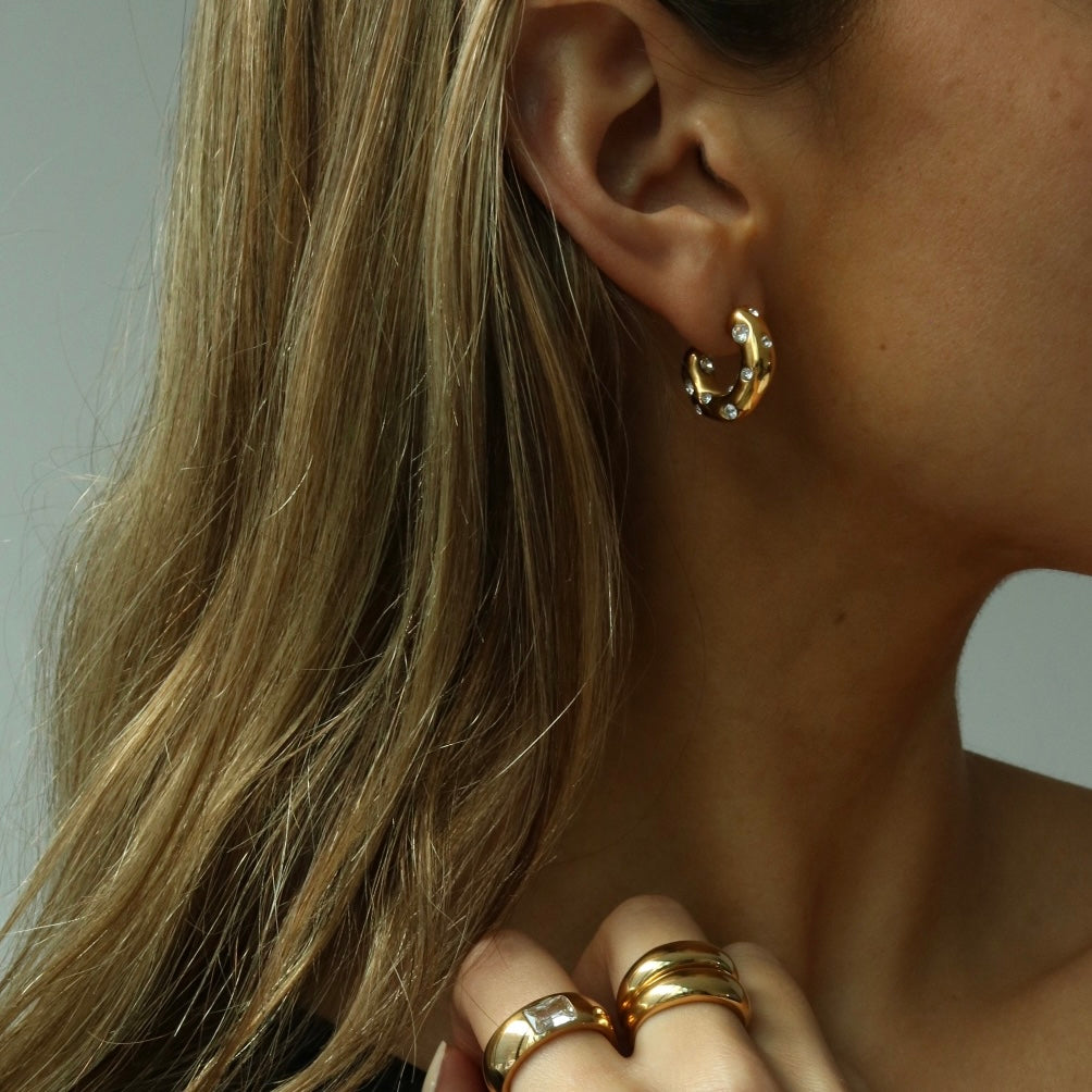 Lexie Gold Studded Hoops