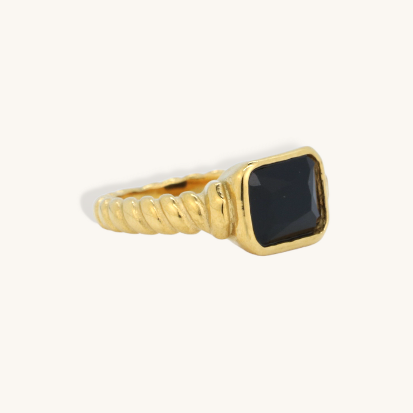 Obsidian Twist Ring