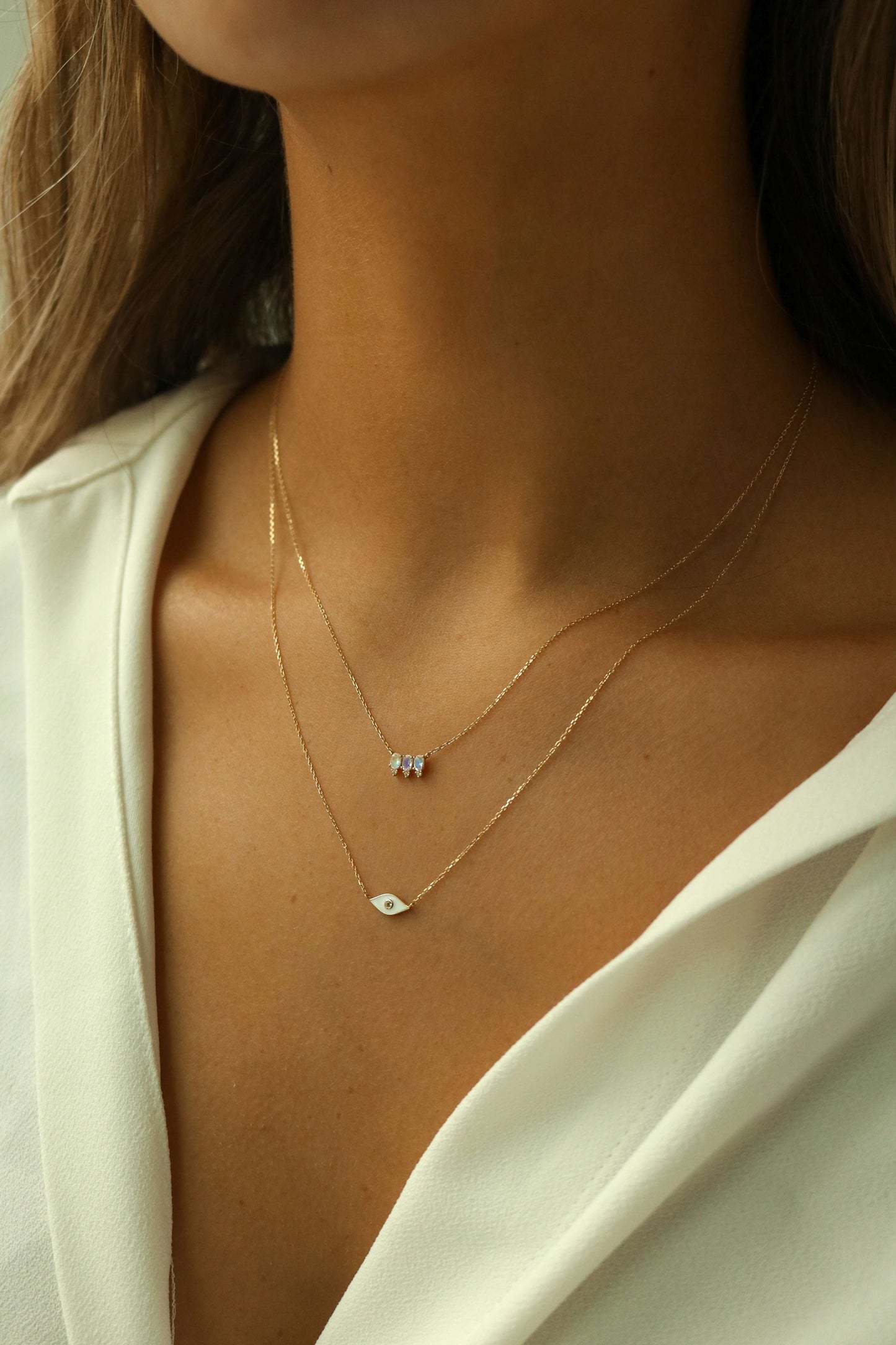 Enamel Evil Eye Necklace