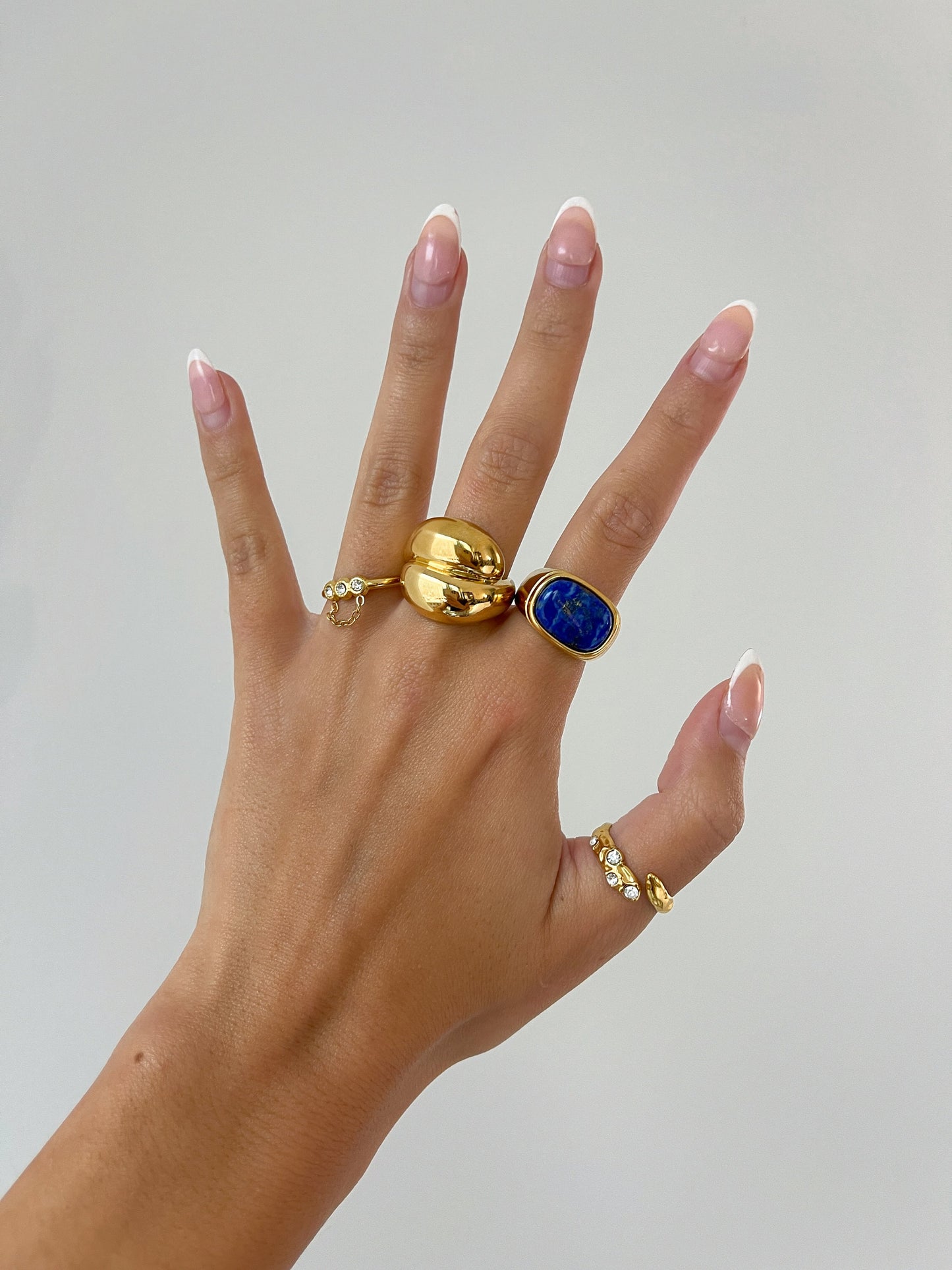 Gold Blue Gemstone Ring, chunky gold ring, statement rings gold, thick agate ring, gold filled ring, chunky gold band agate, minimalist ring