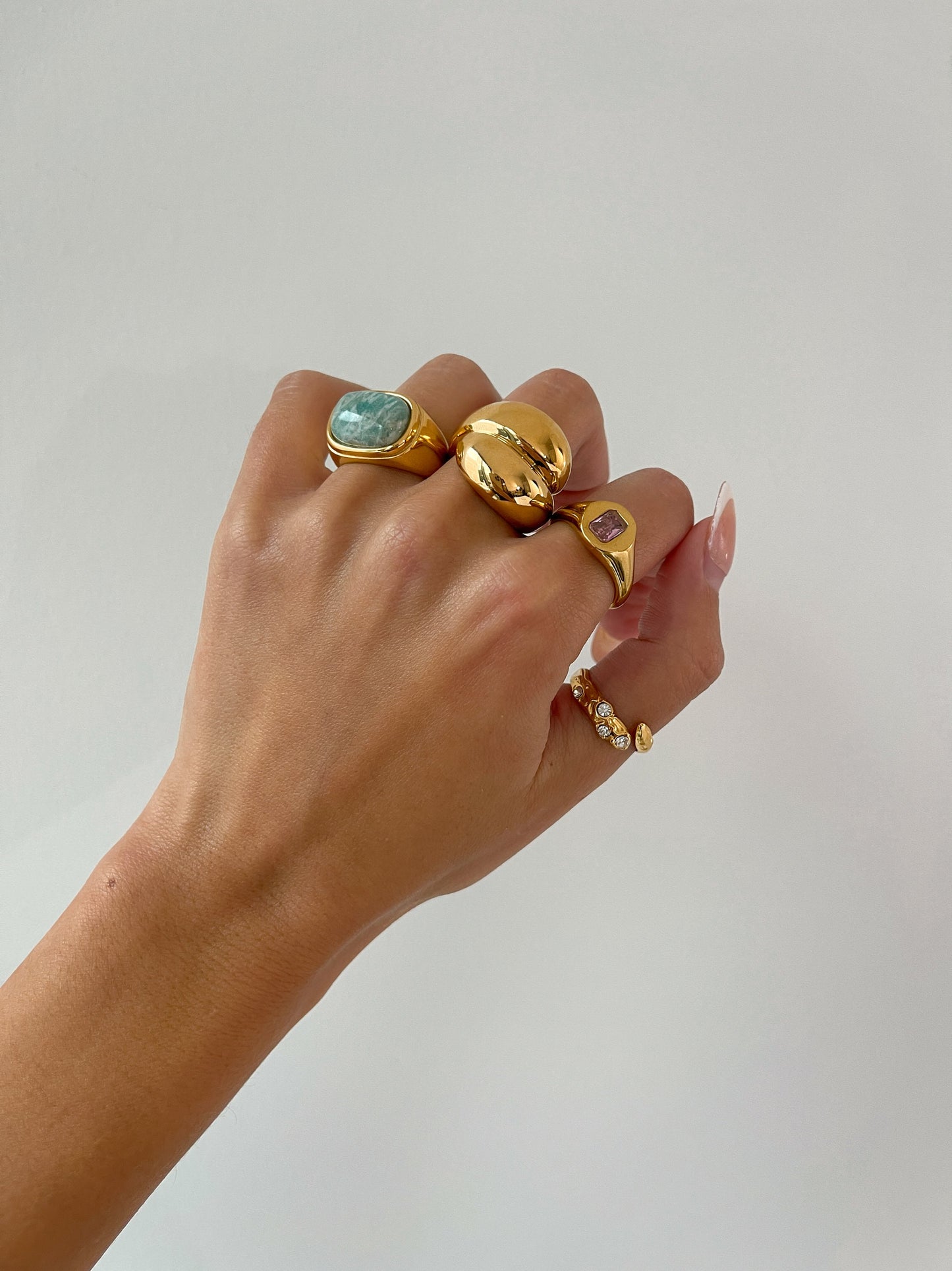 Gold Blue Gemstone Ring, chunky gold ring, statement rings gold, thick agate ring, gold filled ring, chunky gold band agate, minimalist ring