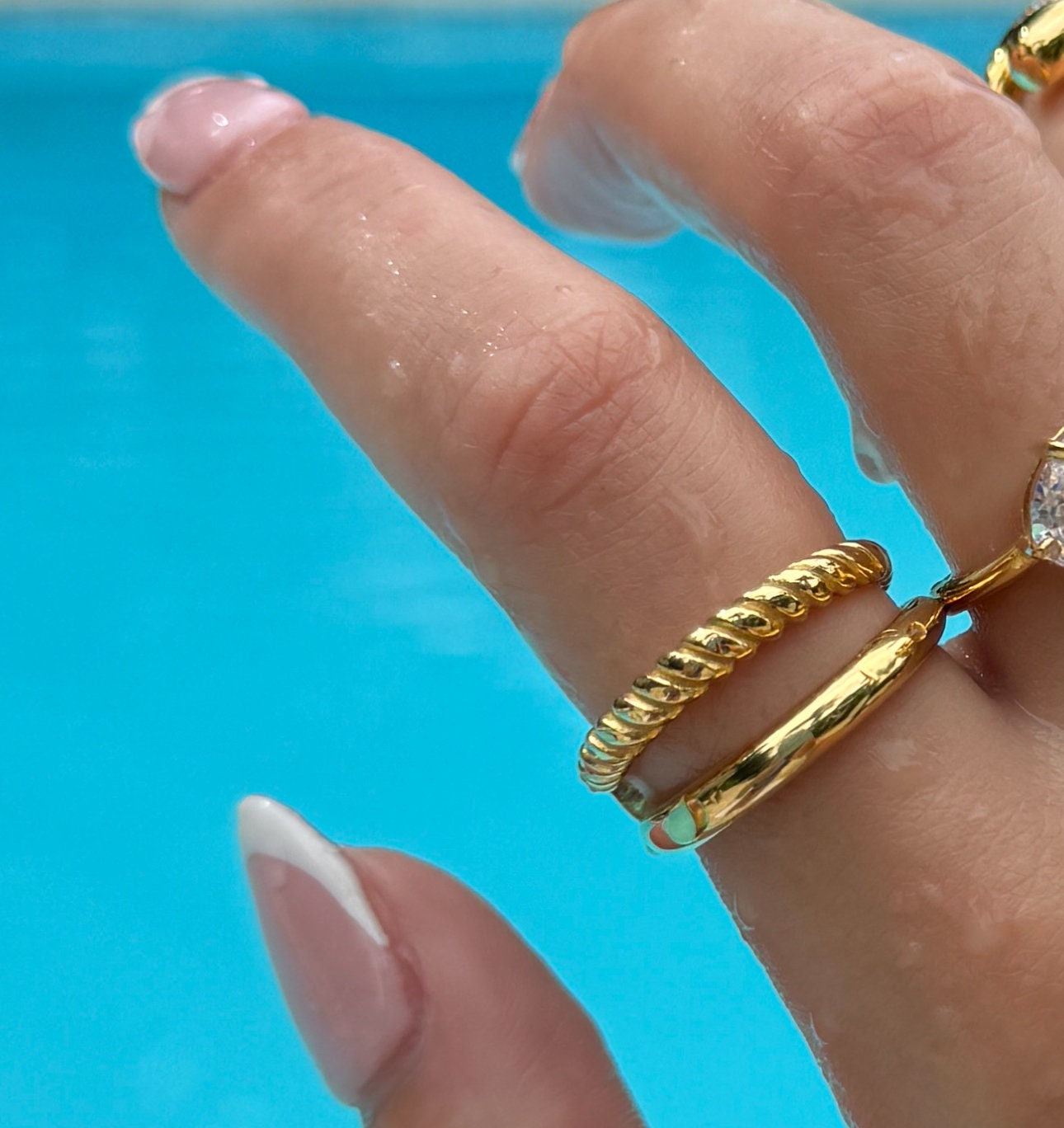 Braided Stack Ring, layered gold statement ring, gold filled ring, rings for women, braid twist ring, stackable rings, ring set ring stack